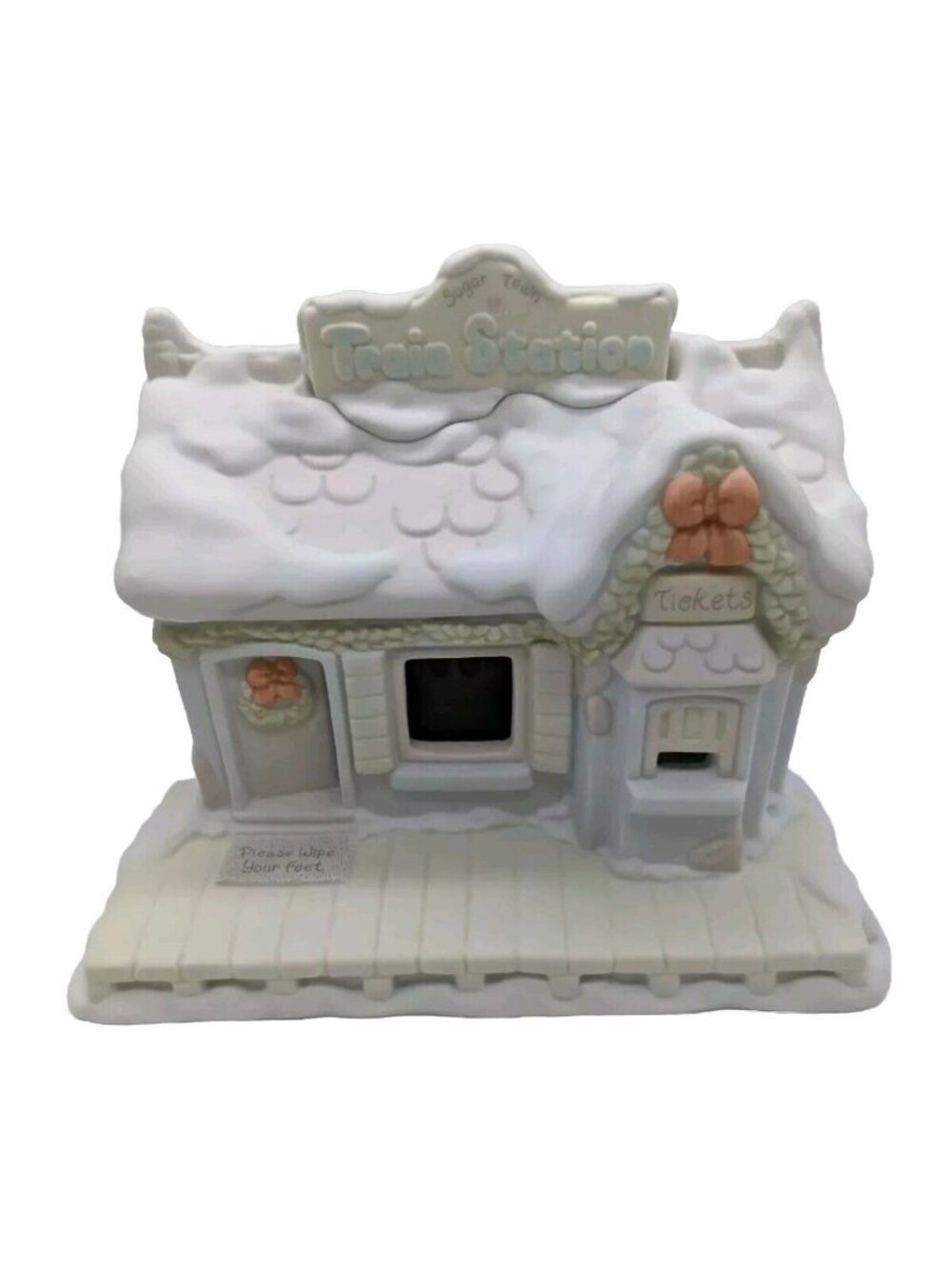 Precious Moments 150150 Sugar Town Lighted Train Station Chistmas House Vntg